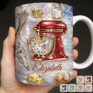 Baking With Love And A Dash Of Magic Stand Mixer And Whisk - Personalized Custom Coffee Mug - HOB115_MG