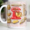 Baking With Love And Style Gold Mixer And Rolling Pin - Personalized Custom Coffee Mug - COOK037_MG Baking With Love And Style Gold Mixer And Rolling Pin - Personalized Custom Coffee Mug - COOK037_MG