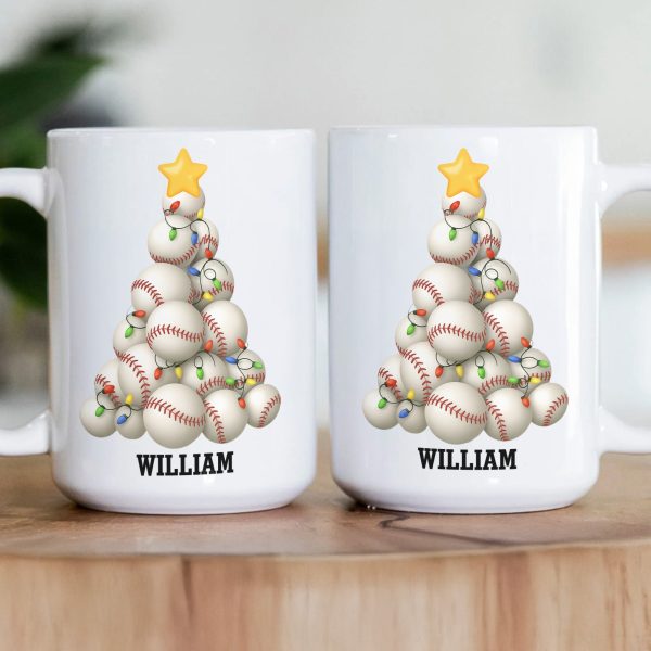 Ball Sport Lover Christmas Tree - Personalized Mug Ball Sport Lover Christmas Tree - Personalized Mug