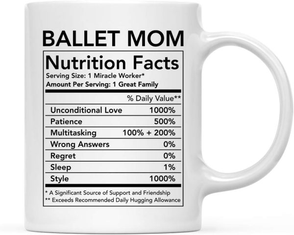Ballet Mom Nutritional Facts Coffee Mug Gift for Dance Mom from Daughter Son Birthday Mother's Day Gift Ballet Mom Nutritional Facts Coffee Mug Gift for Dance Mom from Daughter Son Birthday Mother's Day Gift