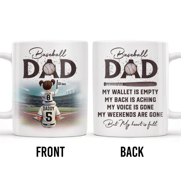 Baseball Dad, Heart Full Message - Personalized Custom Coffee Mug - DAD135_MG Baseball Dad, Heart Full Message - Personalized Custom Coffee Mug - DAD135_MG