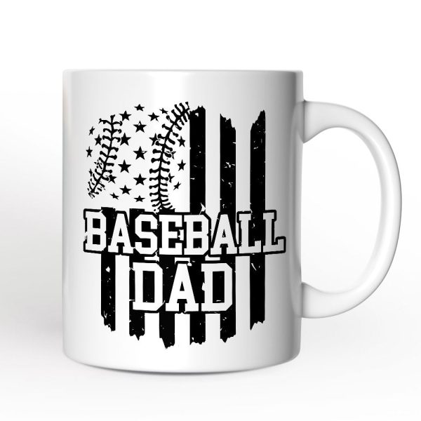 Baseball Dad Personalized Mug, Patriotic Gift for Sports Fathers with Custom Name Baseball Dad Personalized Mug, Patriotic Gift for Sports Fathers with Custom Name