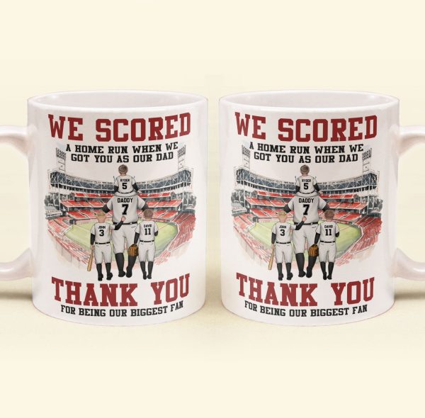 Baseball Dad We Scored A Home Run When We Got You - Personalized Mug Baseball Dad We Scored A Home Run When We Got You - Personalized Mug