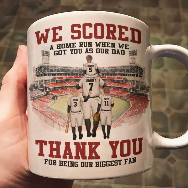 Baseball Dad We Scored A Home Run When We Got You - Personalized Mug Baseball Dad We Scored A Home Run When We Got You - Personalized Mug