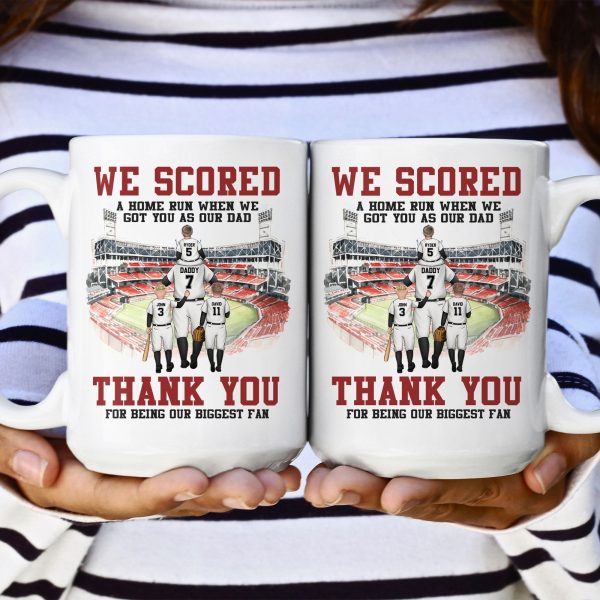 Baseball Dad We Scored A Home Run When We Got You - Personalized Mug Baseball Dad We Scored A Home Run When We Got You - Personalized Mug