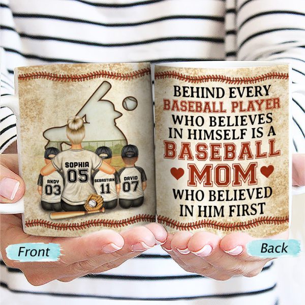 Baseball Mom Behind Every Baseball Player - Gift For Mother - Personalized Custom White Edge-to-Edge Mug Baseball Mom Behind Every Baseball Player - Gift For Mother - Personalized Custom White Edge-to-Edge Mug