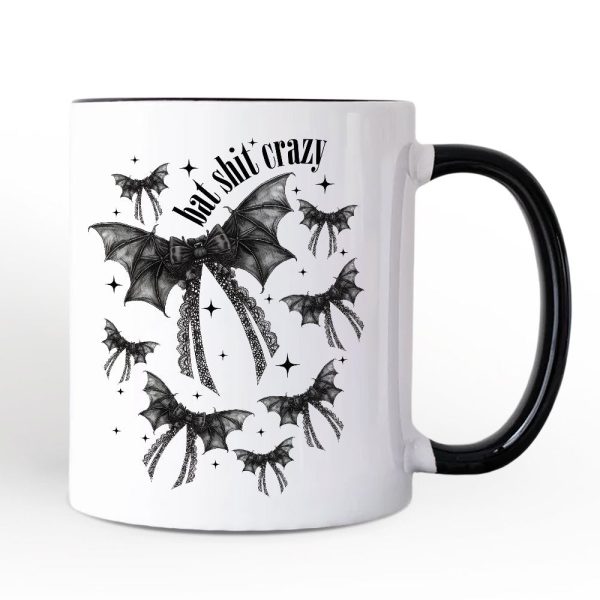 Bat Shit Crazy Coquette Bats Personalized Mug, Funny Halloween Gift with Custom Name Bat Shit Crazy Coquette Bats Personalized Mug, Funny Halloween Gift with Custom Name