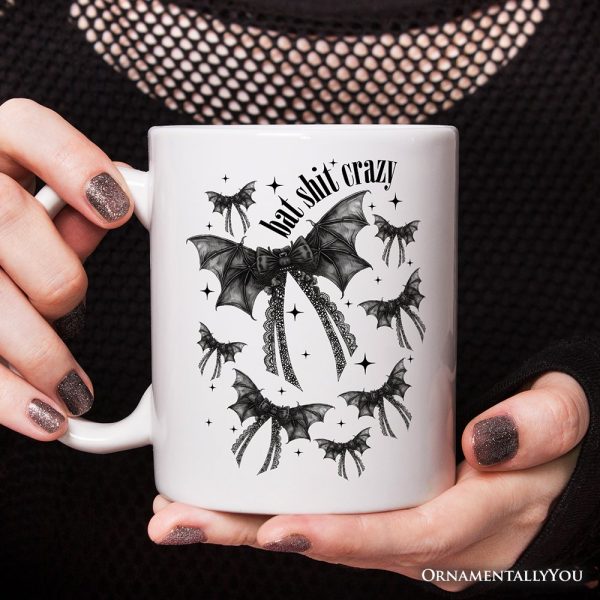 Bat Shit Crazy Coquette Bats Personalized Mug, Funny Halloween Gift with Custom Name Bat Shit Crazy Coquette Bats Personalized Mug, Funny Halloween Gift with Custom Name