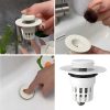 Bathroom Sink Plug Pop-Up Drain Filter Bathroom Sink Plug Pop-Up Drain Filter