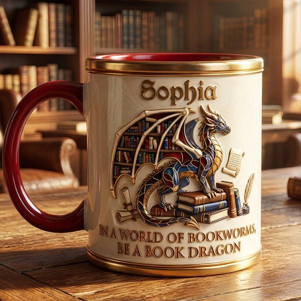 Be A Book Dragon In A World Of Bookworms - Personalized Accent Mug - Gift For Book Lovers NL122 Be A Book Dragon In A World Of Bookworms - Personalized Accent Mug - Gift For Book Lovers NL122