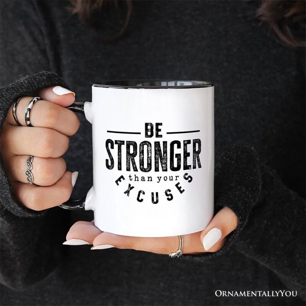 Be Stronger Than Your Excuses Personalized Mug, Motivational Gym Workout Fitness Gift with Custom Name Be Stronger Than Your Excuses Personalized Mug, Motivational Gym Workout Fitness Gift with Custom Name