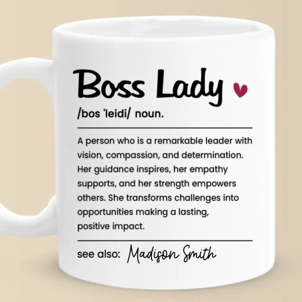 Be The Boss Lady Who Makes A Difference - Coworker Personalized Custom Mug - Christmas Gift, Gift For Coworkers, Work Friends, Colleagues Be The Boss Lady Who Makes A Difference - Coworker Personalized Custom Mug - Christmas Gift, Gift For Coworkers, Work Friends, Colleagues