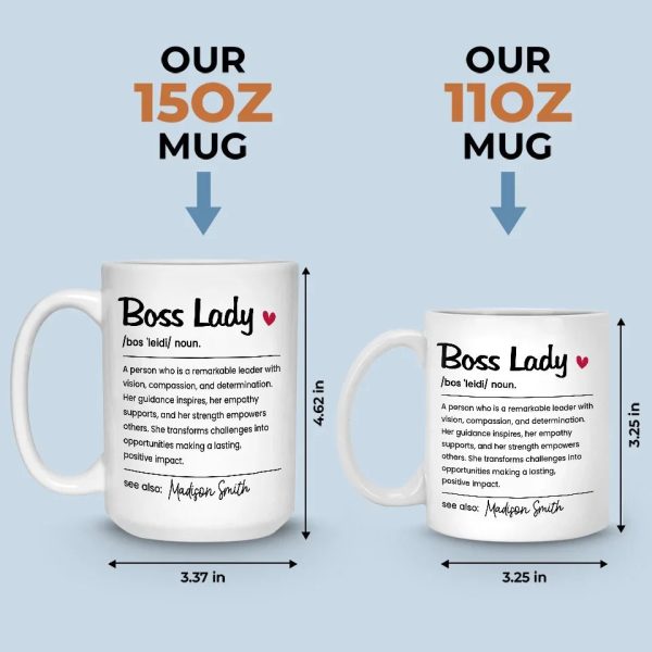 Be The Boss Lady Who Makes A Difference - Coworker Personalized Custom Mug - Christmas Gift, Gift For Coworkers, Work Friends, Colleagues Be The Boss Lady Who Makes A Difference - Coworker Personalized Custom Mug - Christmas Gift, Gift For Coworkers, Work Friends, Colleagues