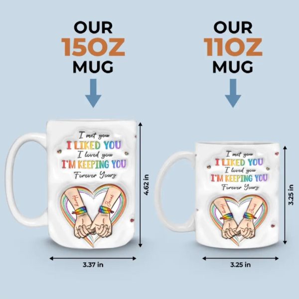 Be The Rainbow In Someone Else's Cloud - Couple Personalized Custom 3D Inflated Effect Printed Mug - Gift For Husband Wife, Anniversary, LGBTQ+ Be The Rainbow In Someone Else's Cloud - Couple Personalized Custom 3D Inflated Effect Printed Mug - Gift For Husband Wife, Anniversary, LGBTQ+