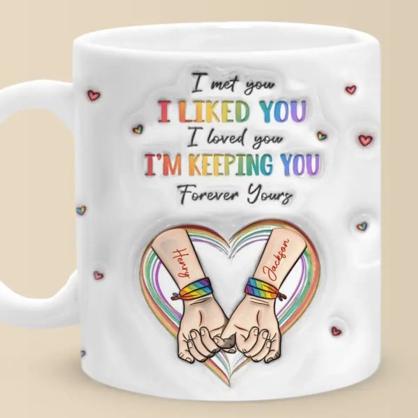 Be The Rainbow In Someone Else's Cloud - Couple Personalized Custom 3D Inflated Effect Printed Mug - Gift For Husband Wife, Anniversary, LGBTQ+ Be The Rainbow In Someone Else's Cloud - Couple Personalized Custom 3D Inflated Effect Printed Mug - Gift For Husband Wife, Anniversary, LGBTQ+