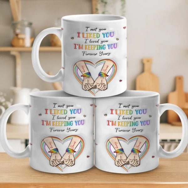 Be The Rainbow In Someone Else's Cloud - Couple Personalized Custom 3D Inflated Effect Printed Mug - Gift For Husband Wife, Anniversary, LGBTQ+ Be The Rainbow In Someone Else's Cloud - Couple Personalized Custom 3D Inflated Effect Printed Mug - Gift For Husband Wife, Anniversary, LGBTQ+