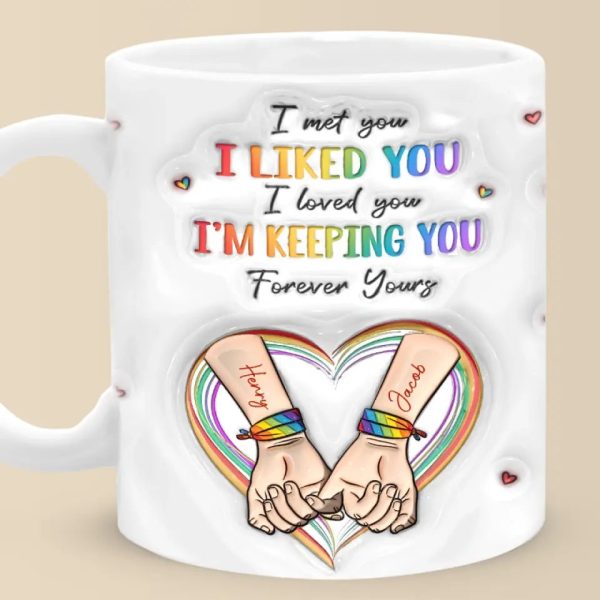Be The Rainbow In Someone Else's Cloud - Couple Personalized Custom 3D Inflated Effect Printed Mug - Gift For Husband Wife, Anniversary, LGBTQ+ Be The Rainbow In Someone Else's Cloud - Couple Personalized Custom 3D Inflated Effect Printed Mug - Gift For Husband Wife, Anniversary, LGBTQ+
