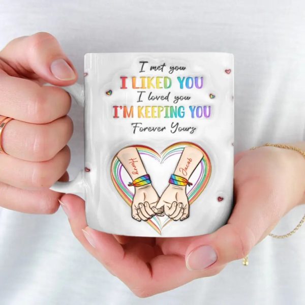 Be The Rainbow In Someone Else's Cloud - Couple Personalized Custom 3D Inflated Effect Printed Mug - Gift For Husband Wife, Anniversary, LGBTQ+ Be The Rainbow In Someone Else's Cloud - Couple Personalized Custom 3D Inflated Effect Printed Mug - Gift For Husband Wife, Anniversary, LGBTQ+