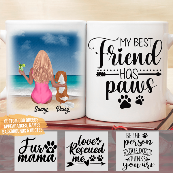 Beach Bikini And Dogs Coffee Mug Beach Bikini And Dogs Coffee Mug
