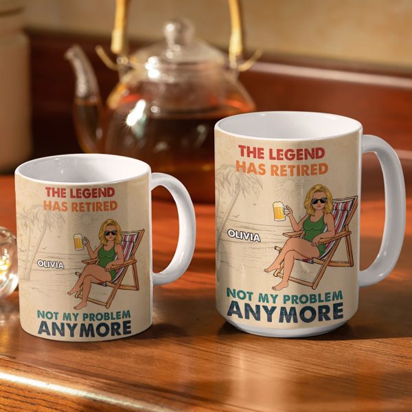 Beach Father Grandpa Calendar The Legend Has Retired - Gift For Father - Personalized White Edge-to-Edge Mug Beach Father Grandpa Calendar The Legend Has Retired - Gift For Father - Personalized White Edge-to-Edge Mug