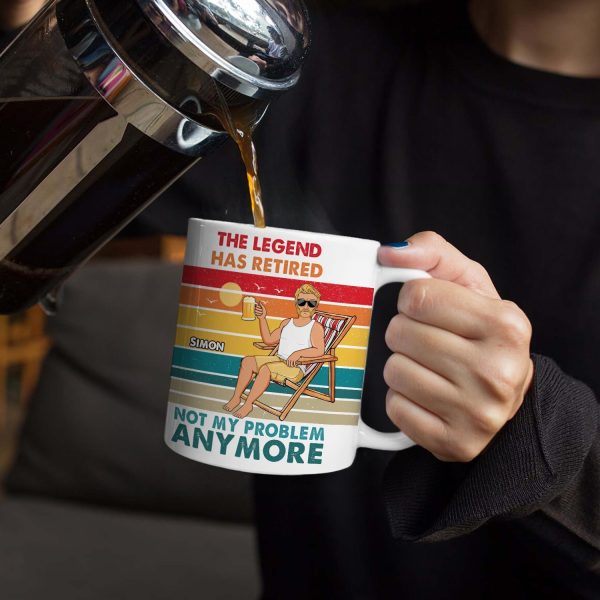 Beach Father Grandpa Calendar The Legend Has Retired - Gift For Father - Personalized White Edge-to-Edge Mug Beach Father Grandpa Calendar The Legend Has Retired - Gift For Father - Personalized White Edge-to-Edge Mug
