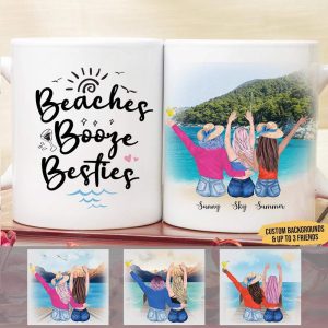 Beaches Booze Besties Best Friend Coffee Mug
