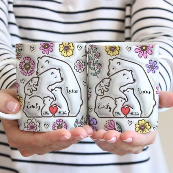 Bear Family Bear Mama Papa With 3D Inflated Effect Mug Personalized Gift HO82 890522
