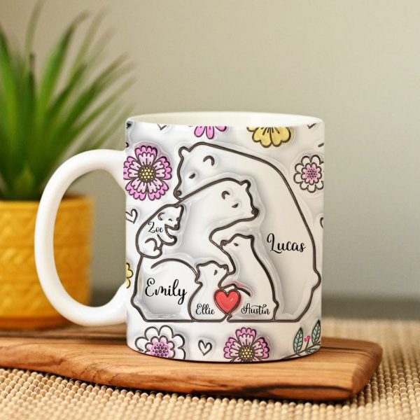 Bear Family Bear Mama Papa With 3D Inflated Effect Mug Personalized Gift HO82 890522