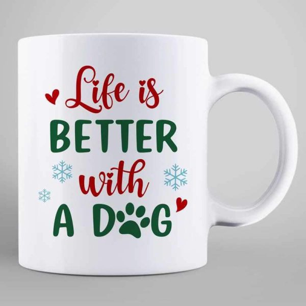 Beautiful Dog Mom With Peeking Dogs Christmas Personalized Mug Beautiful Dog Mom With Peeking Dogs Christmas Personalized Mug