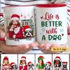 Beautiful Dog Mom With Peeking Dogs Christmas Personalized Mug Beautiful Dog Mom With Peeking Dogs Christmas Personalized Mug