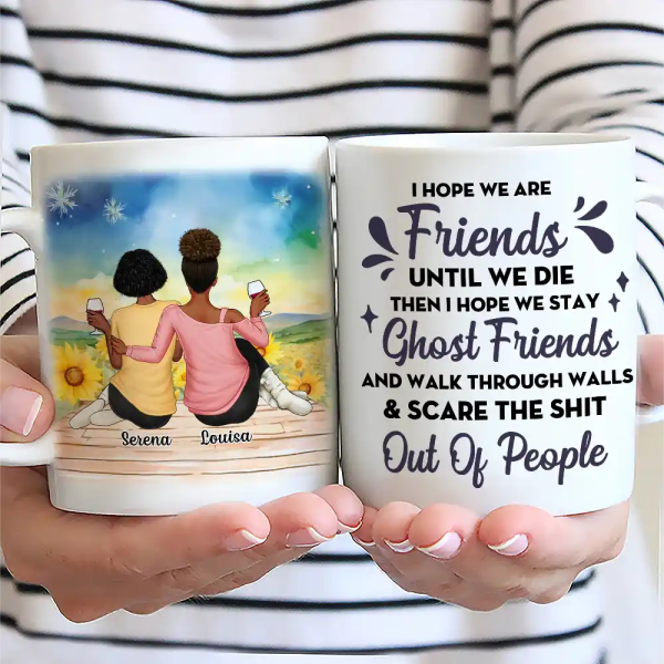 Because Of You I Laugh A Little Harder - Personalized Mug Because Of You I Laugh A Little Harder - Personalized Mug