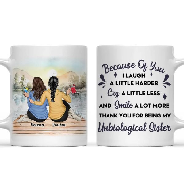 Because Of You I Laugh A Little Harder - Personalized Mug Because Of You I Laugh A Little Harder - Personalized Mug