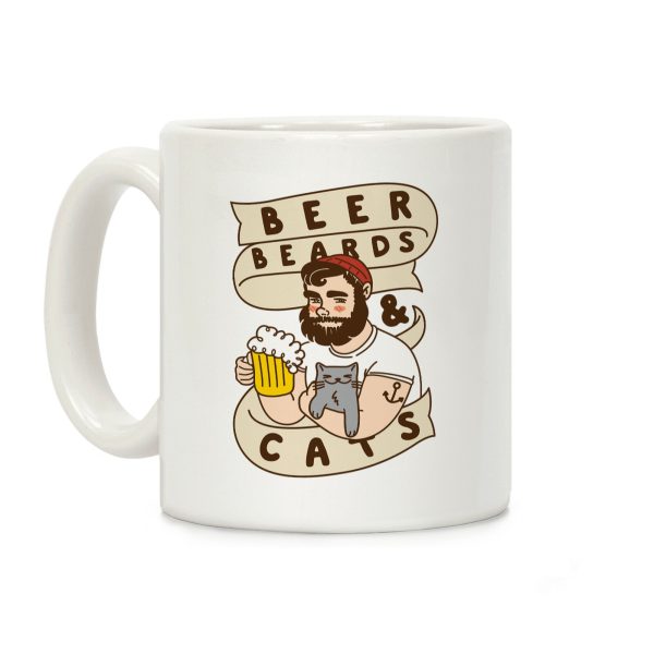 Beer, Beards and Cats Coffee Mug Beer, Beards and Cats Coffee Mug