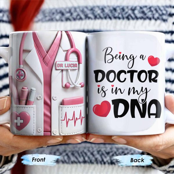 Being A Doctor Is In My DNA, Doctor's Coat and Heart - Personalized Custom Coffee Mug - DOC022_MG Being A Doctor Is In My DNA, Doctor's Coat and Heart - Personalized Custom Coffee Mug - DOC022_MG