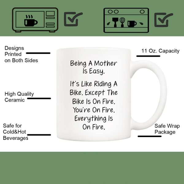 Being a Mother Is Easy Everything Is on Fire Coffee Mug Funny Gift for Mom from Daughter Son Kids Being a Mother Is Easy Everything Is on Fire Coffee Mug Funny Gift for Mom from Daughter Son Kids