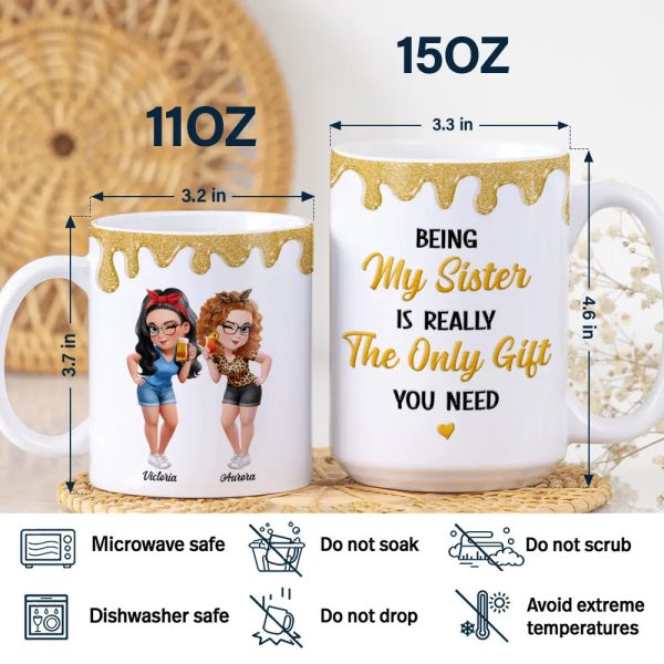 Being My Bestie Is Really The Only Gift You Need - Personalized White Edge-to-Edge Mug Being My Bestie Is Really The Only Gift You Need - Personalized White Edge-to-Edge Mug