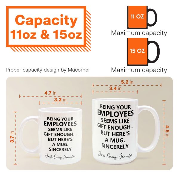 Being Your Employee, Boss Seems Like Gift Enough - Funny Mug Thank You Gift - Personalized Mug Being Your Employee, Boss Seems Like Gift Enough - Funny Mug Thank You Gift - Personalized Mug