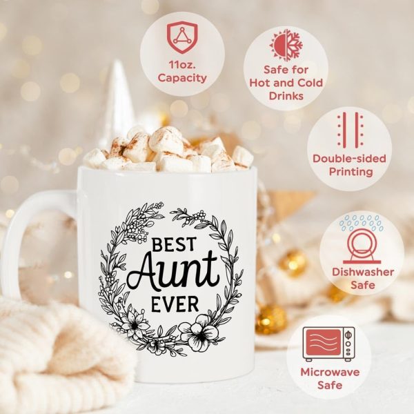 Best Aunt Ever Coffee Mug Funny Gift for Aunt from Niece Nephew Birthday Christmas Gift Idea Best Aunt Ever Coffee Mug Funny Gift for Aunt from Niece Nephew Birthday Christmas Gift Idea