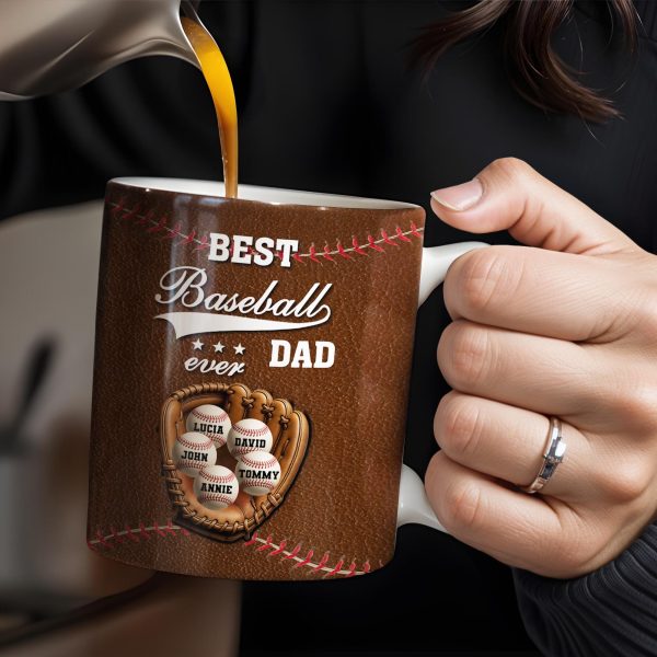 Best Baseball Dad Ever, Baseball and Glove - Personalized Custom Coffee Mug - DAD215_MG Best Baseball Dad Ever, Baseball and Glove - Personalized Custom Coffee Mug - DAD215_MG