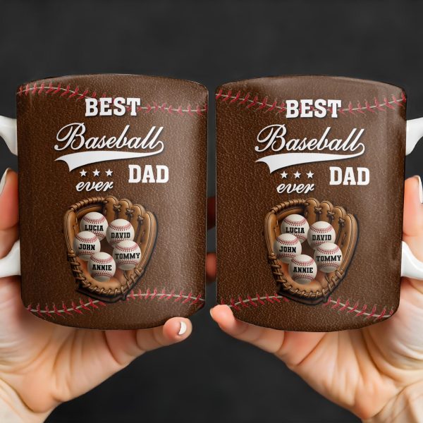 Best Baseball Dad Ever, Baseball and Glove - Personalized Custom Coffee Mug - DAD215_MG Best Baseball Dad Ever, Baseball and Glove - Personalized Custom Coffee Mug - DAD215_MG