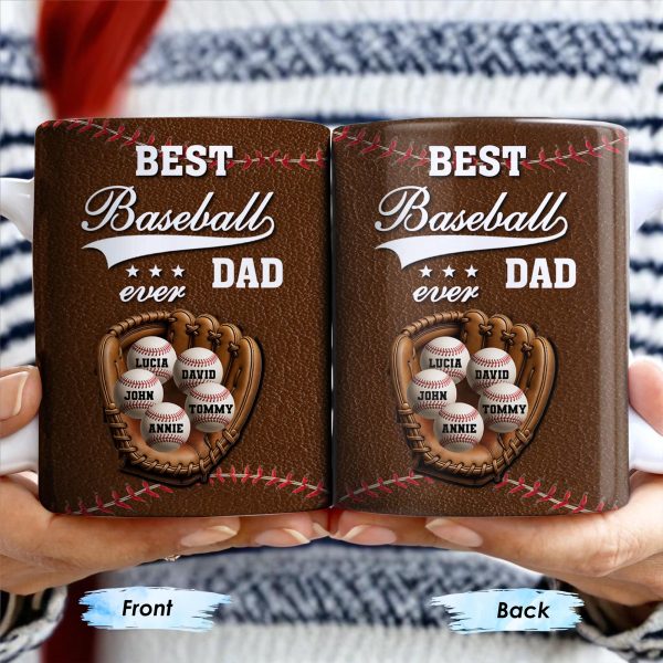 Best Baseball Dad Ever, Baseball and Glove - Personalized Custom Coffee Mug - DAD215_MG Best Baseball Dad Ever, Baseball and Glove - Personalized Custom Coffee Mug - DAD215_MG
