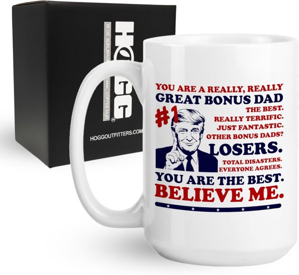 Best Bonus Dad Ever Coffee Mug Funny Gift for Stepdad Father in Law Birthday Christmas Gift Idea