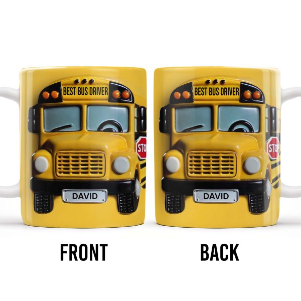 Best Bus Driver, School Bus And Stop Sign - Personalized Custom Coffee Mug - FAM322_MG