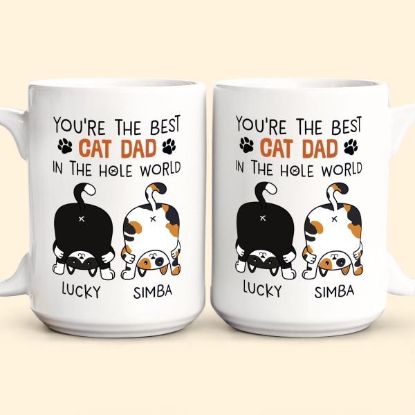 Best Cat Dad In The Hole World - Personalized Mug Best Cat Dad In The Hole World - Personalized Mug