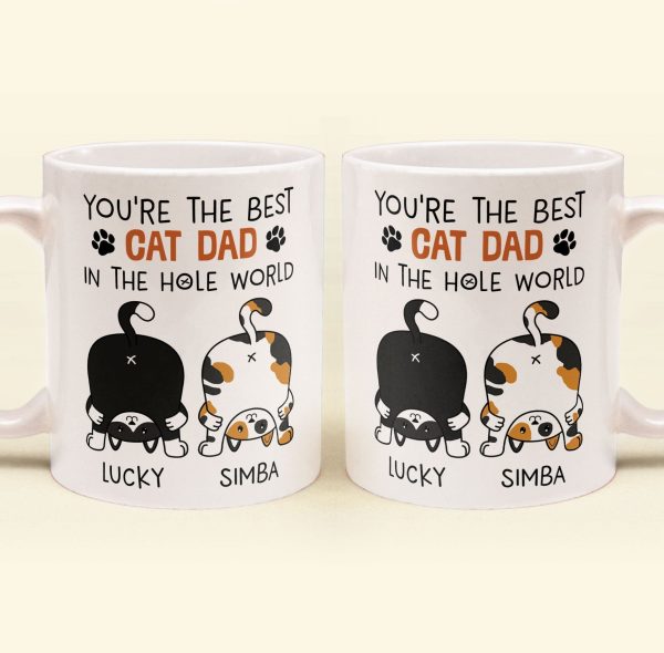 Best Cat Dad In The Hole World - Personalized Mug Best Cat Dad In The Hole World - Personalized Mug