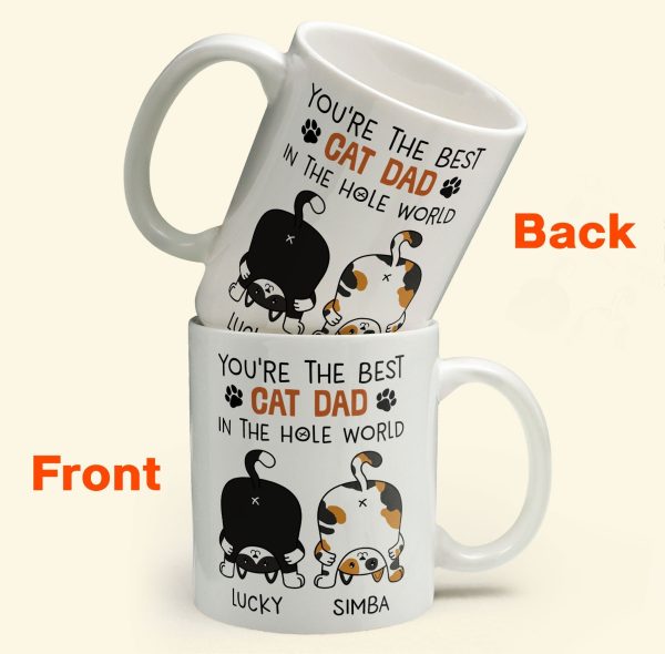 Best Cat Dad In The Hole World - Personalized Mug Best Cat Dad In The Hole World - Personalized Mug