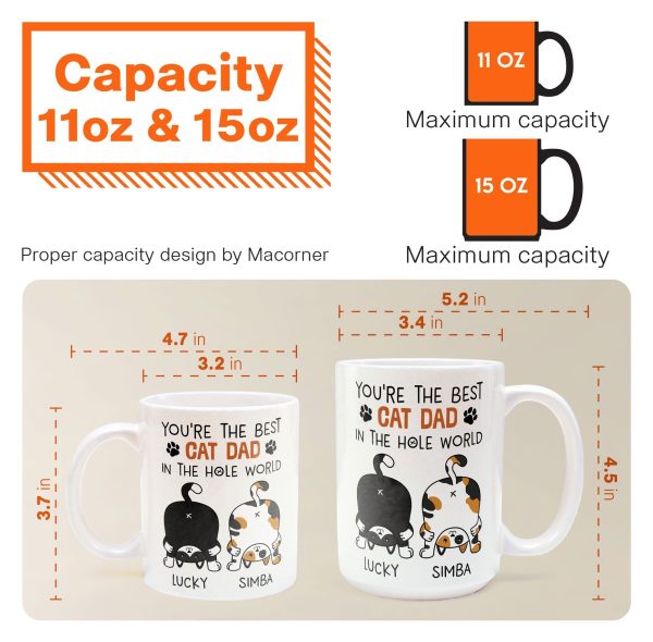 Best Cat Dad In The Hole World - Personalized Mug Best Cat Dad In The Hole World - Personalized Mug
