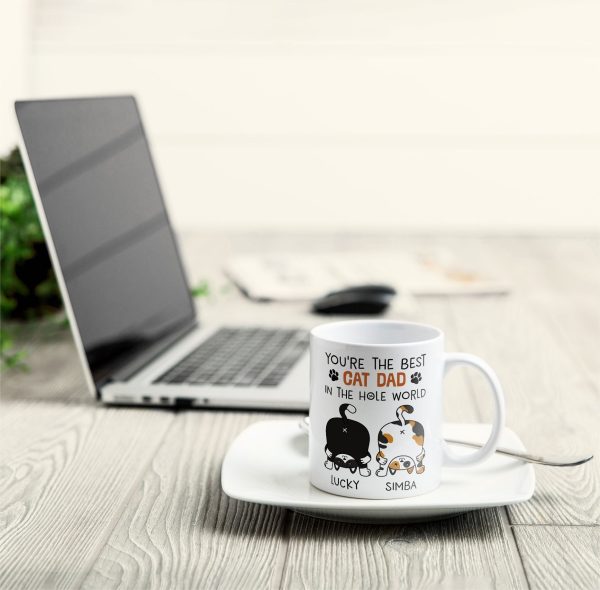 Best Cat Dad In The Hole World - Personalized Mug Best Cat Dad In The Hole World - Personalized Mug