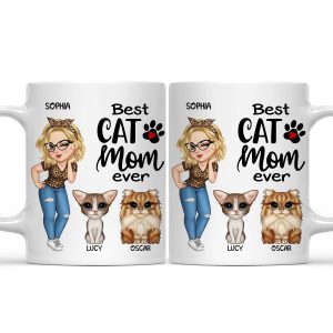 Best Cat Mom Ever - Funny Gift For Cat Lovers, Cat Moms - Personalized Mug