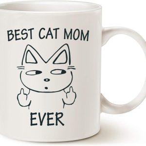 Best Cat Mom Ever Coffee Mug Funny Gift for Cat Mom from Daughter Son Kids, Mothers Day Birthday Gift